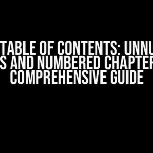 Pandoc Table of Contents: Unnumbered Parts and Numbered Chapters – A Comprehensive Guide